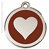 Red Dingo Brown Heart Dog ID Tag